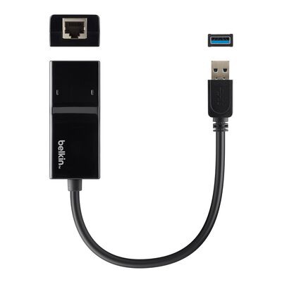 Belkin - USB-A 3.0 to Gigabit Ethernet Adapter - Black