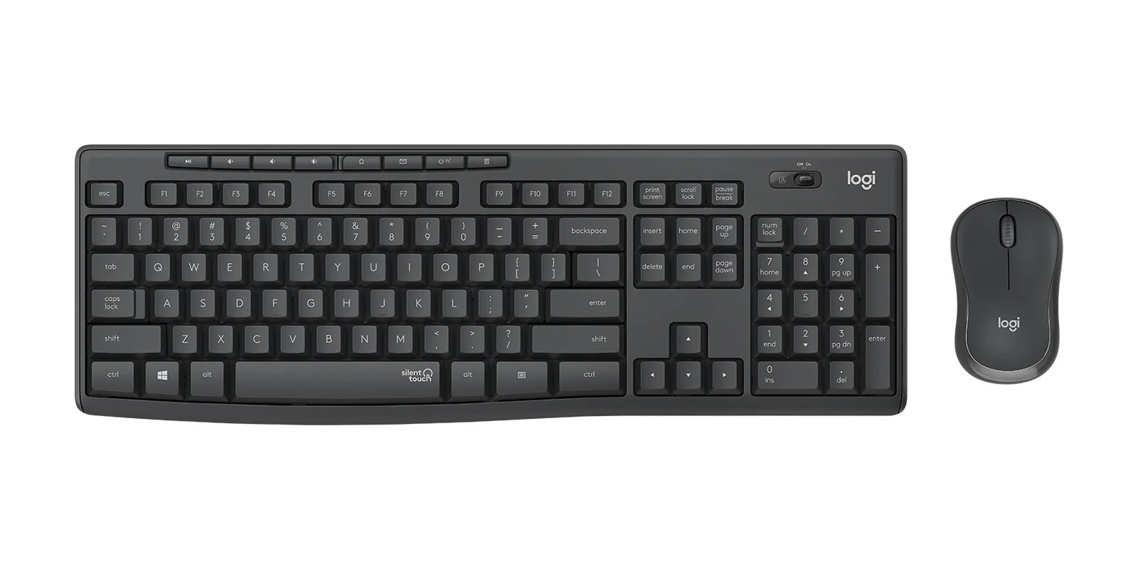 Logitech - MK295 Silent Wireless and Mouse - Black