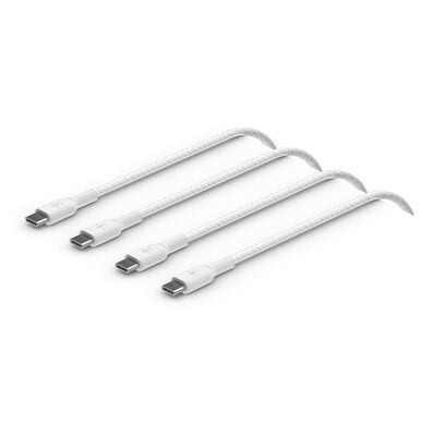 Belkin - BoostCharge Braided Cable USB-C to USB-C 1 Meter - White - 2 Pack