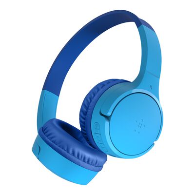 Belkin - SoundForm Mini Kids Wireless Headphones with Built-In Microphone, 30H of Playback Time, & Fun Stickers - Over-Ear Headsets for Online Learning, School, Travel, iPhone, iPad, Galaxy - Blue