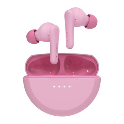 Belkin - SoundForm Nano 2 Bluetooth Earbuds for Kids with Built-in Microphone, 28H Battery Life, Safe 85dB Volume, IPX5 Water Resistance - Kids Bluetooth Earbuds for iPhone, iPad, Galaxy, & More - Pink