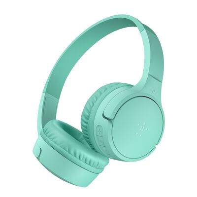 Belkin - SoundForm Mini Kids Wireless Headphones with Built-In Microphone, 30H of Playback Time, & Fun Stickers - Over-Ear Headsets for Online Learning, School, Travel, iPhone, iPad, Galaxy - Mint Green