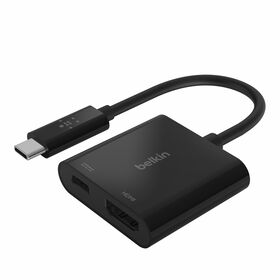Belkin - USB-C to HDMI Adapter with up to 60 Watt of Power Delivery - Black