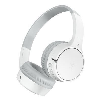 Belkin - SoundForm Mini Kids Wireless Headphones with Built-In Microphone, 30H of Playback Time, & Fun Stickers - Over-Ear Headsets for Online Learning, School, Travel, iPhone, iPad, Galaxy - White