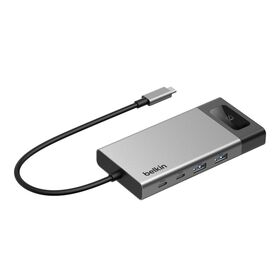 Belkin - Connect USB-C 8 in 1 Dual HDMI Hub with Privacy Control - Silver