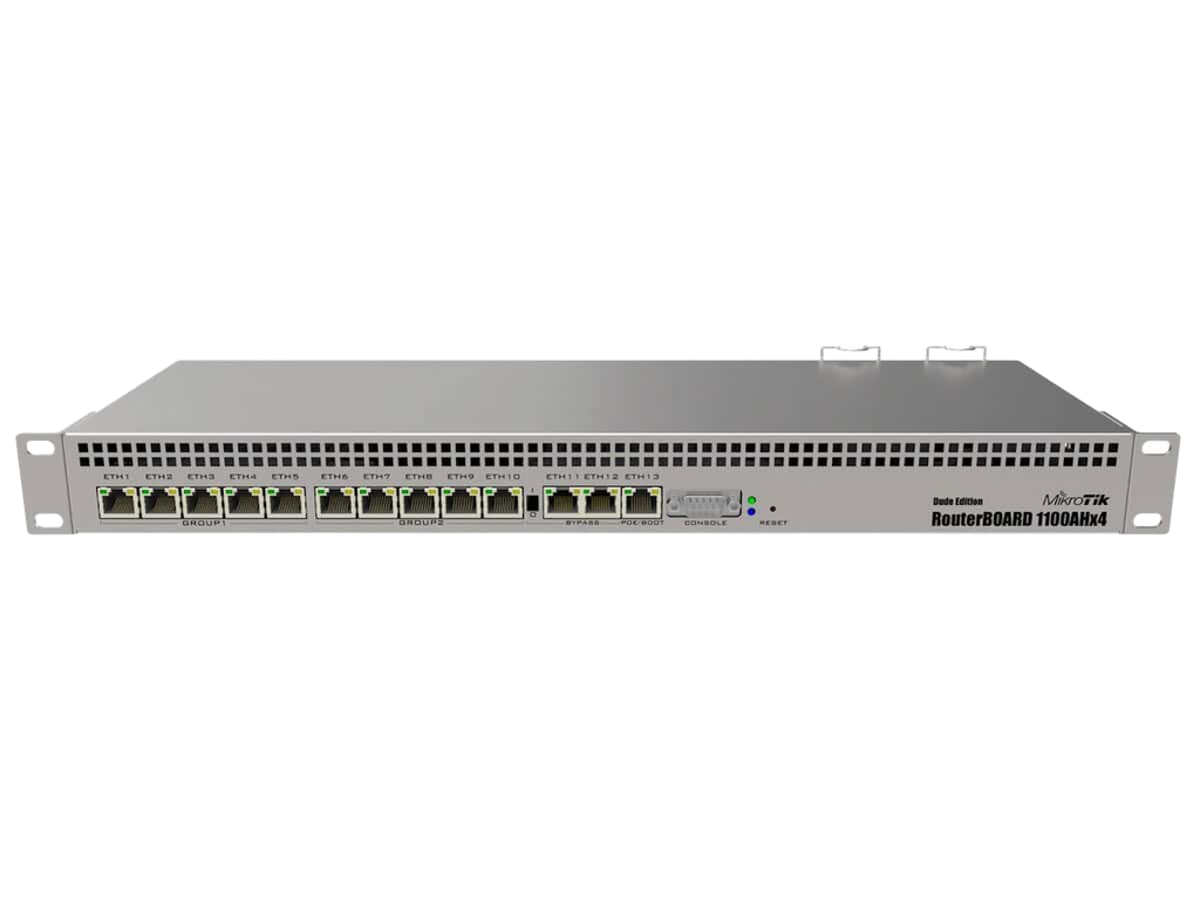 MikroTik RouterBOARD RB1100AHx4, 13x GB LAN, RouterOS L6, 1U rACkmount case, Dual PSU