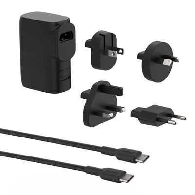 Belkin - Hybrid Wall Charger 25 Watt + Power Bank 5000 mAh + Travel Adapter Kit - Black