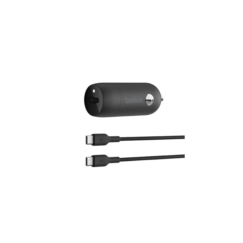 Belkin - 30 Watt USB-C Car Charger with Cable - Black